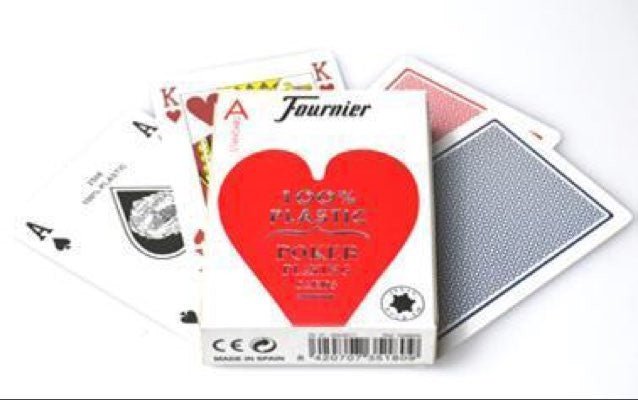 Fournier 100% plastique - index standard - cartes de poker - Rouge et Noir