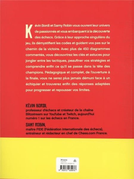 Gagner aux échecs (même quand on débute) - (Blitzstream) Kevin Bordi & Samy Robin - Livre d'échecs - Rouge et Noir