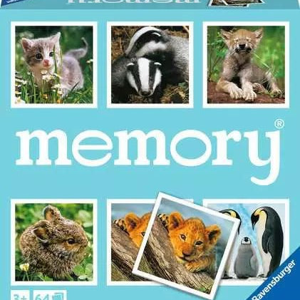 Grand Mémory des petits animaux - Cartes Enfants - Rouge et Noir