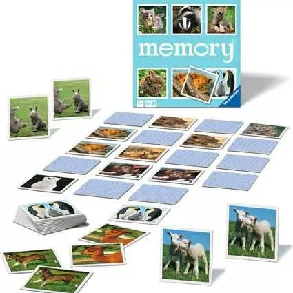 Grand Mémory des petits animaux - Cartes Enfants - Rouge et Noir