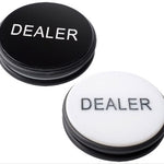 Gros Bouton dealer Reversible - accessoire de poker - Rouge et Noir