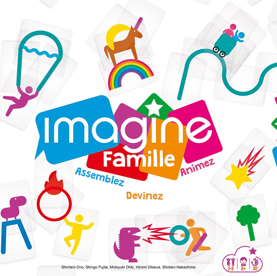 Imagine - Famille - Jeu de plateau d'ambiance et de vivacité jeu enfants - Rouge et Noir