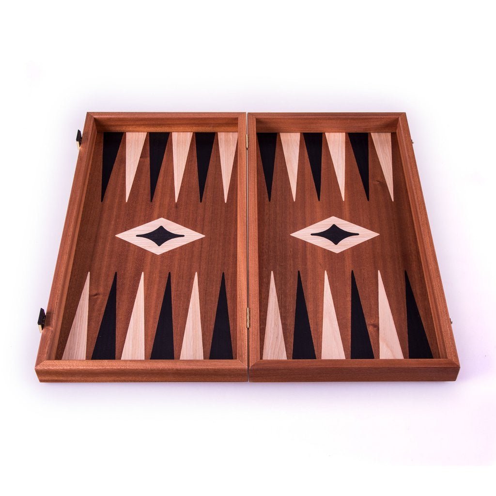 Jacquet Echecs / Backgammon - Acajou - coffret d'échecs en bois marqueté et backgammon en bois marqueté ensemble échecs classique - Rouge et Noir