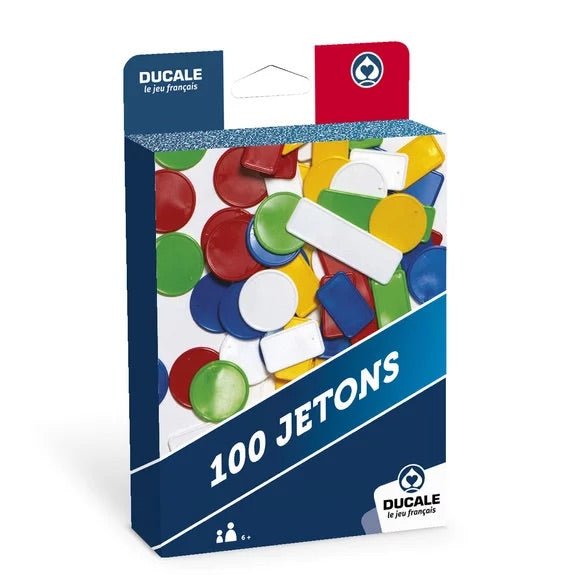 Jetons de nain jaune plastique boite plastique - Jeux Traditionnels - Rouge et Noir