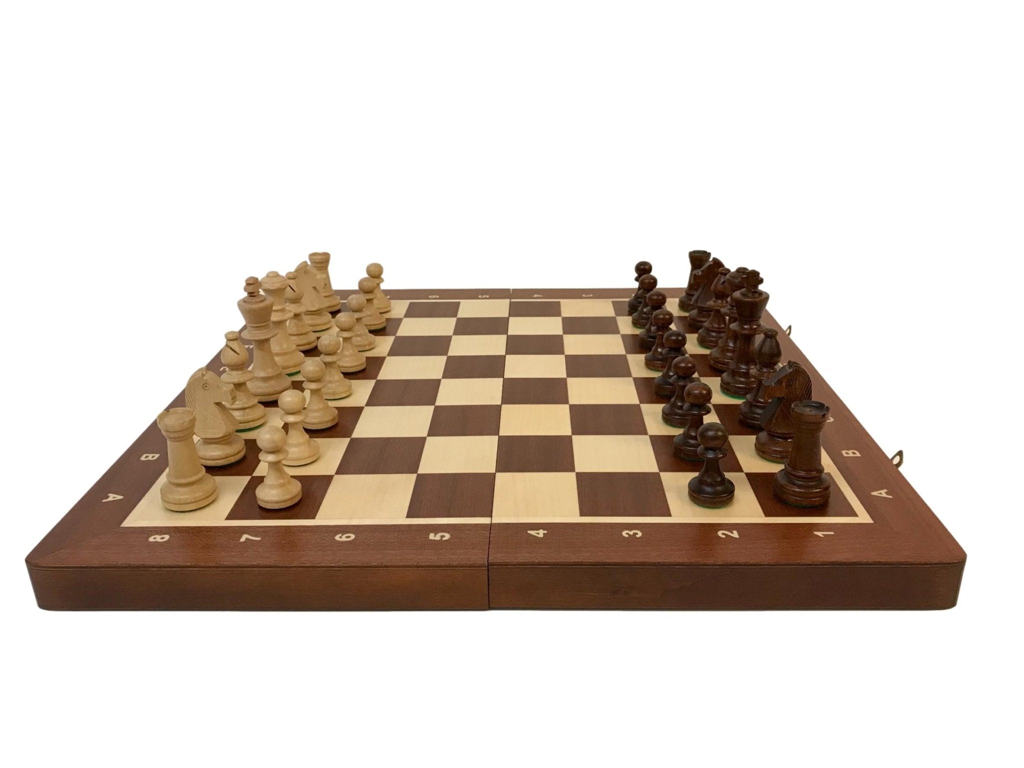 Jeu d'échecs - Coffre Acajou - Lettré - Chiffré - Coffret d'échecs et jeu d'échecs ensemble classique de voyage en bois - Rouge et Noir