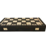 Jeu d'échecs - Coffre pyrogravé - Coffret d'échecs et jeu d'échecs de voyage en bois - Rouge et Noir