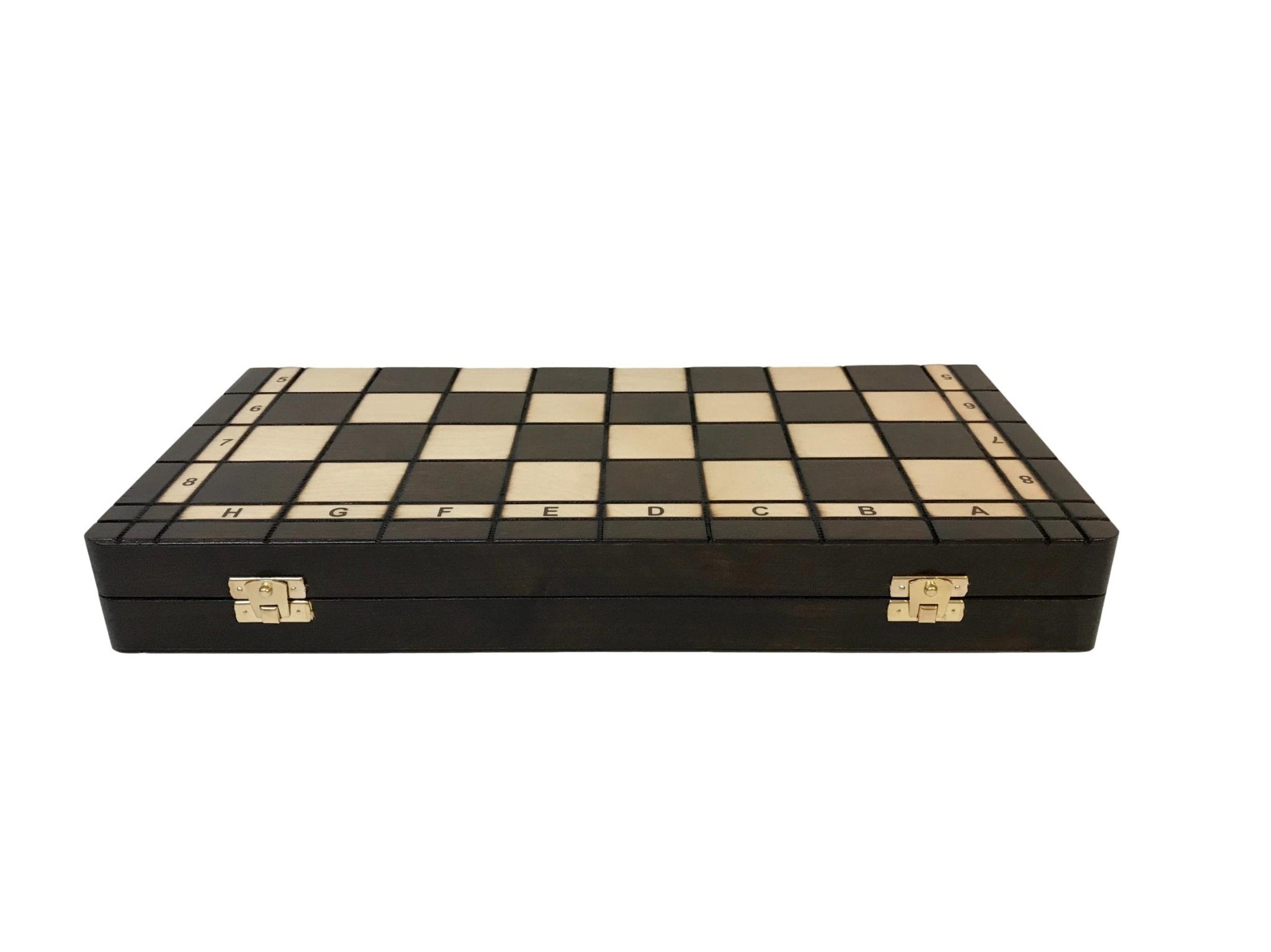 Jeu d'échecs - Coffre pyrogravé - Coffret d'échecs et jeu d'échecs de voyage en bois - Rouge et Noir