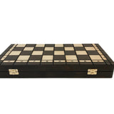 Jeu d'échecs - Coffre pyrogravé - Coffret d'échecs et jeu d'échecs de voyage en bois - Rouge et Noir