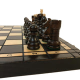 Jeu d'échecs - Coffre pyrogravé - Coffret d'échecs et jeu d'échecs de voyage en bois - Rouge et Noir