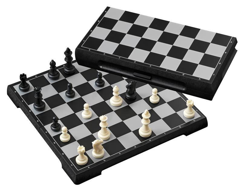 Jeu d'échecs en plastique magnétique - Coffre d'échecs et jeu d'échecs de voyage - Rouge et Noir