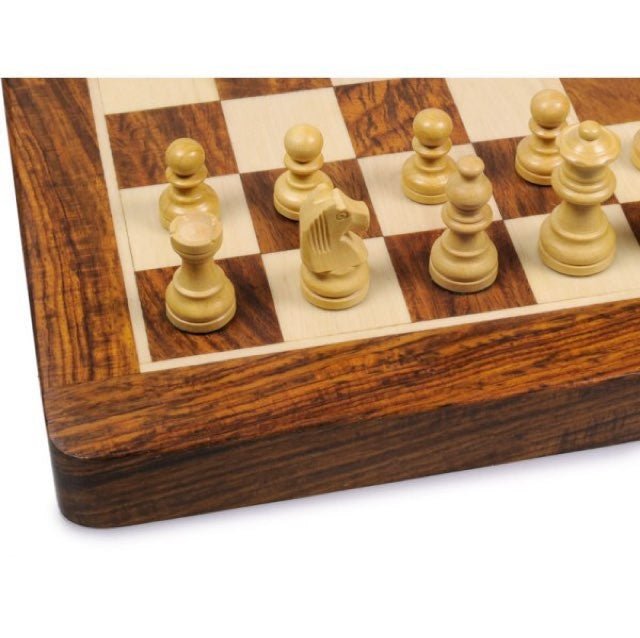 Jeu d'échecs magnétique - Palissandre laqué - Coffre d'échecs et jeu d'échecs de voyage cadeau - 12a - Rouge et Noir