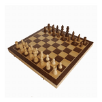 Jeu d'échecs pliant - 38 cm - Noyer Magnétique - Coffre d'échecs et jeu d'échecs de voyage - Rouge et Noir