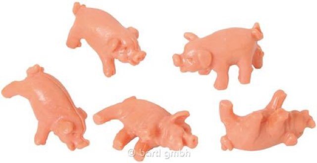 Jeu des cochons - Mini - Jeu de plateau d'ambiance et de vivacité enfants - Rouge et Noir