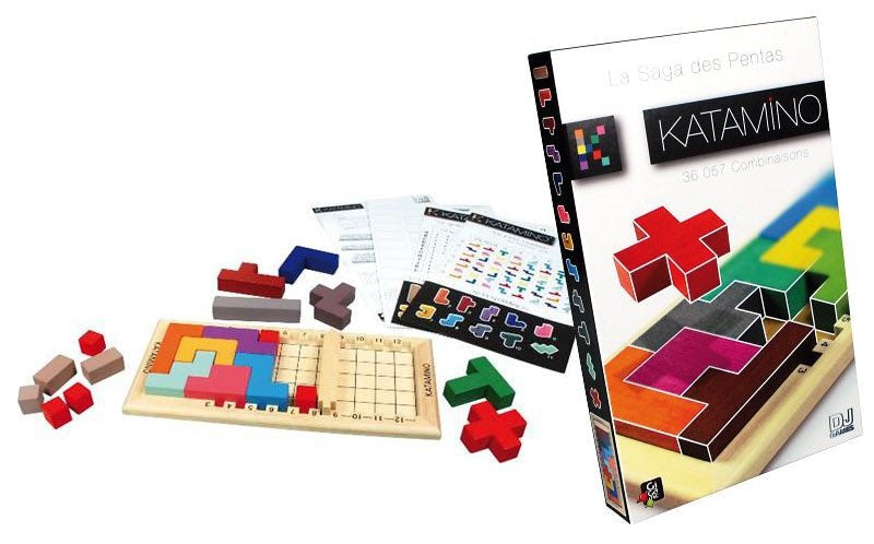 Katamino classique - casse - tête en bois jeu en bois jeu solitaire - Rouge et Noir