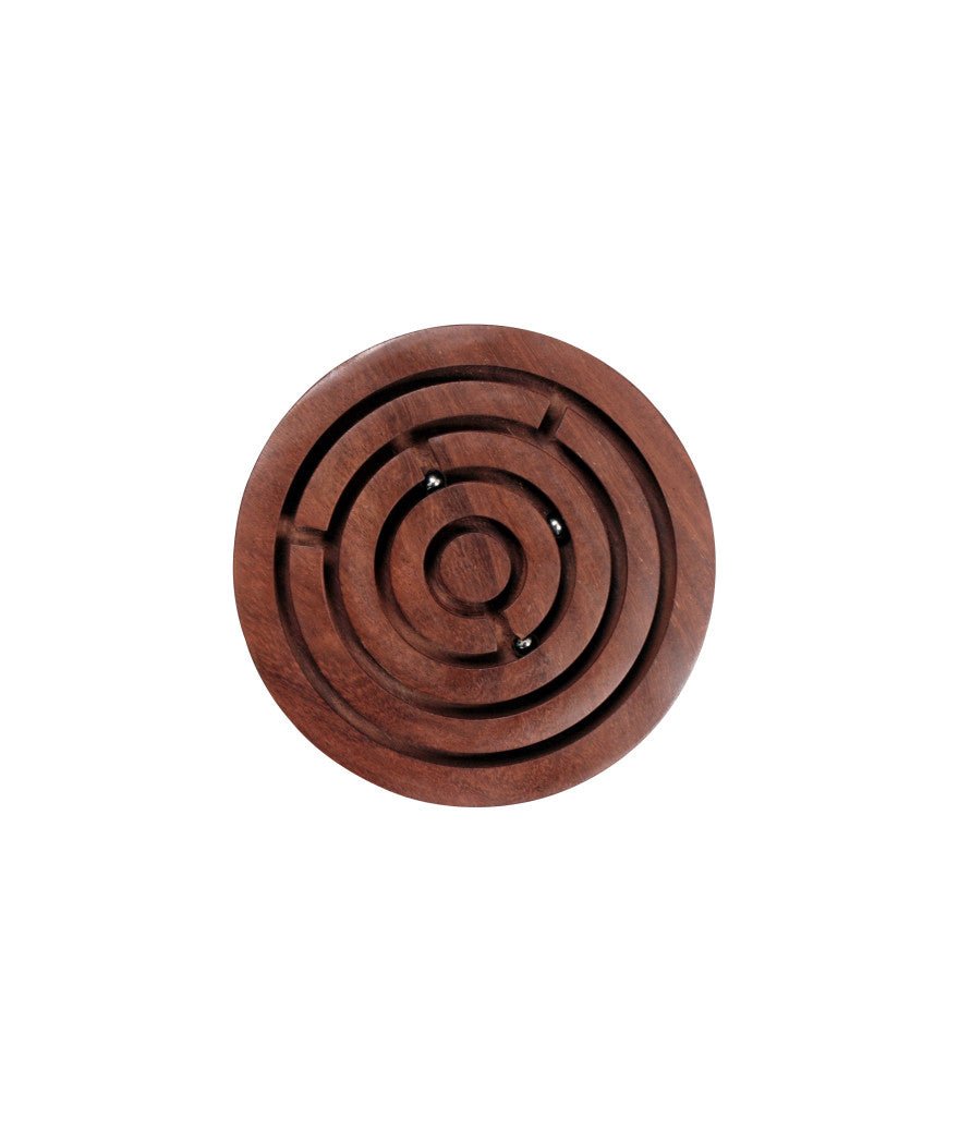 Labyrinthe en acacia - Casse-tête en bois jeu d'adresse en bois - Rouge et Noir