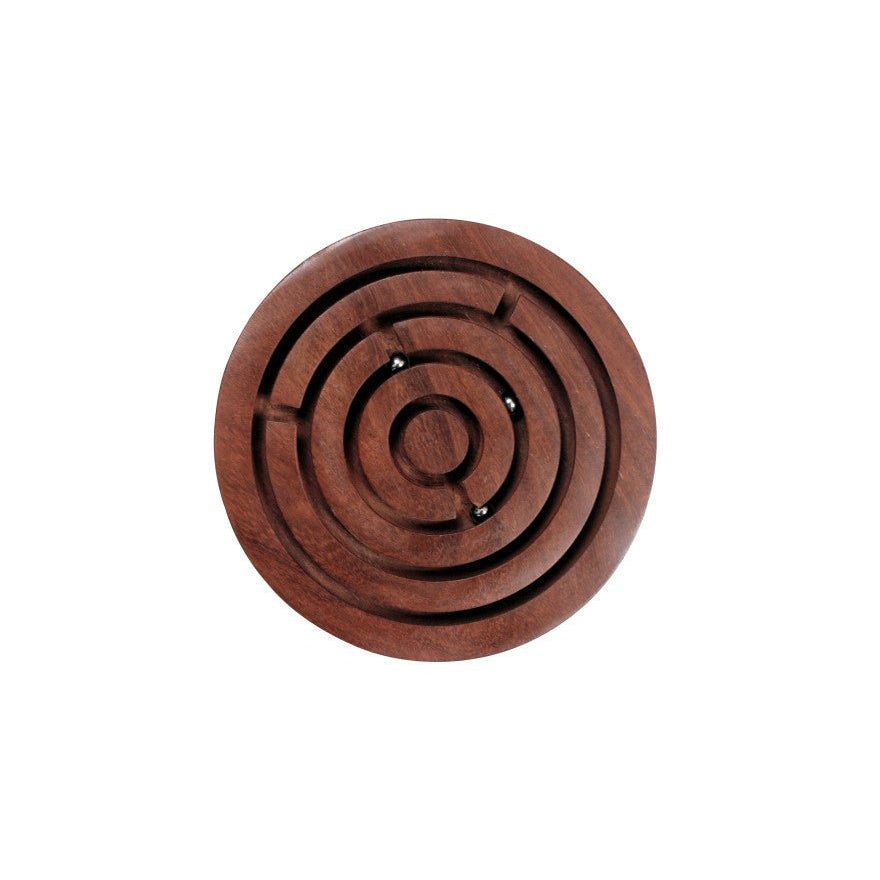 Labyrinthe en acacia - Casse-tête en bois jeu d'adresse en bois - Rouge et Noir