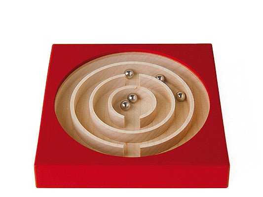 Labyrinthe Naef - Jeu d'adresse en bois jeu design cadeau sénior - Rouge et Noir