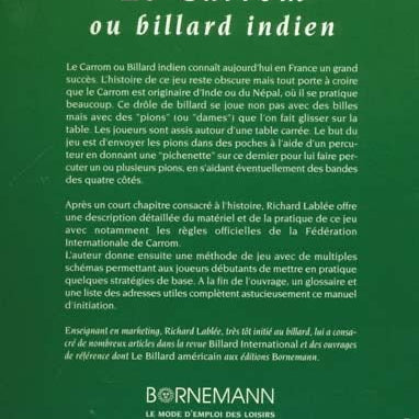 Le Carrom ou Billard indien - Bornemann - Règles de Jeux - Librairie - Rouge et Noir