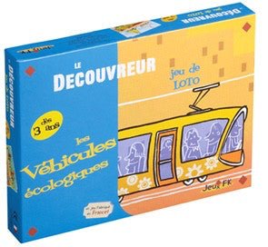 Le Découvreur - Les véhicules écologiques - Loto - jeu traditionnel jeu de loto jeu enfant - Rouge et Noir