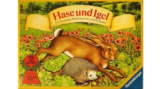 Le lièvre et la tortue - version allemande - Hase und Igel - Jeu de plateau de stratégie - Rouge et Noir