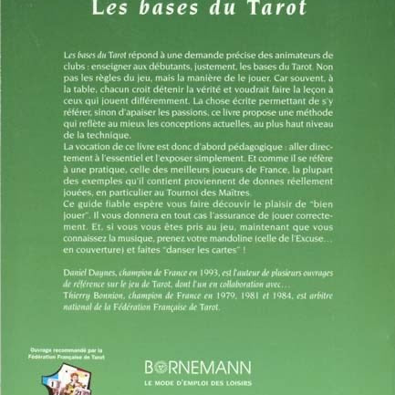 Les bases du Tarot - Bornemann - Règles de Jeux - Librairie - Rouge et Noir