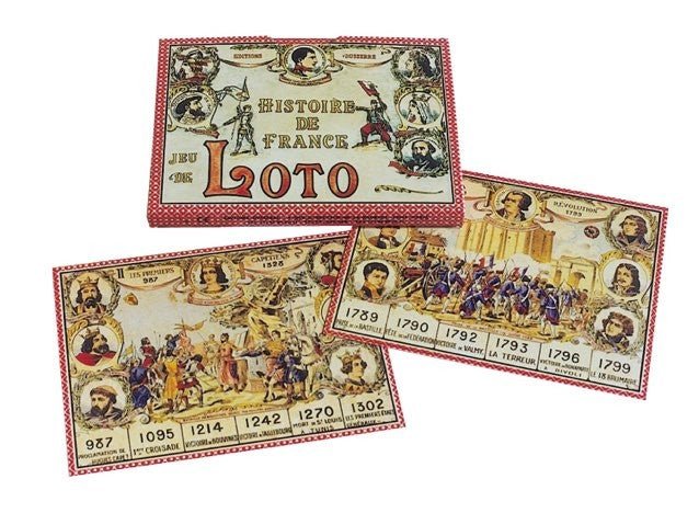 Loto Histoire de France - jeu traditionnel jeu de loto - Rouge et Noir