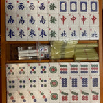 Mah - Jong - Coffret bois luxe - jeu traditionnel jeu de mah - jong cadeau bel objet - Rouge et Noir