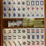 Mah - Jong - Coffret bois luxe - jeu traditionnel jeu de mah - jong cadeau bel objet - Rouge et Noir