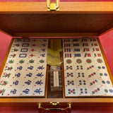 Mah - Jong - Coffret bois luxe - jeu traditionnel jeu de mah - jong cadeau bel objet - Rouge et Noir