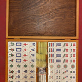 Mah - Jong - Coffret bois luxe - jeu traditionnel jeu de mah - jong cadeau bel objet - Rouge et Noir