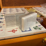 Mah - Jong - Coffret bois luxe - jeu traditionnel jeu de mah - jong cadeau bel objet - Rouge et Noir