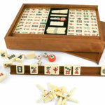 Mah - Jong - Coffret bois plumier - Tuiles résine - jeu traditionnel jeu de mah - jong - Rouge et Noir