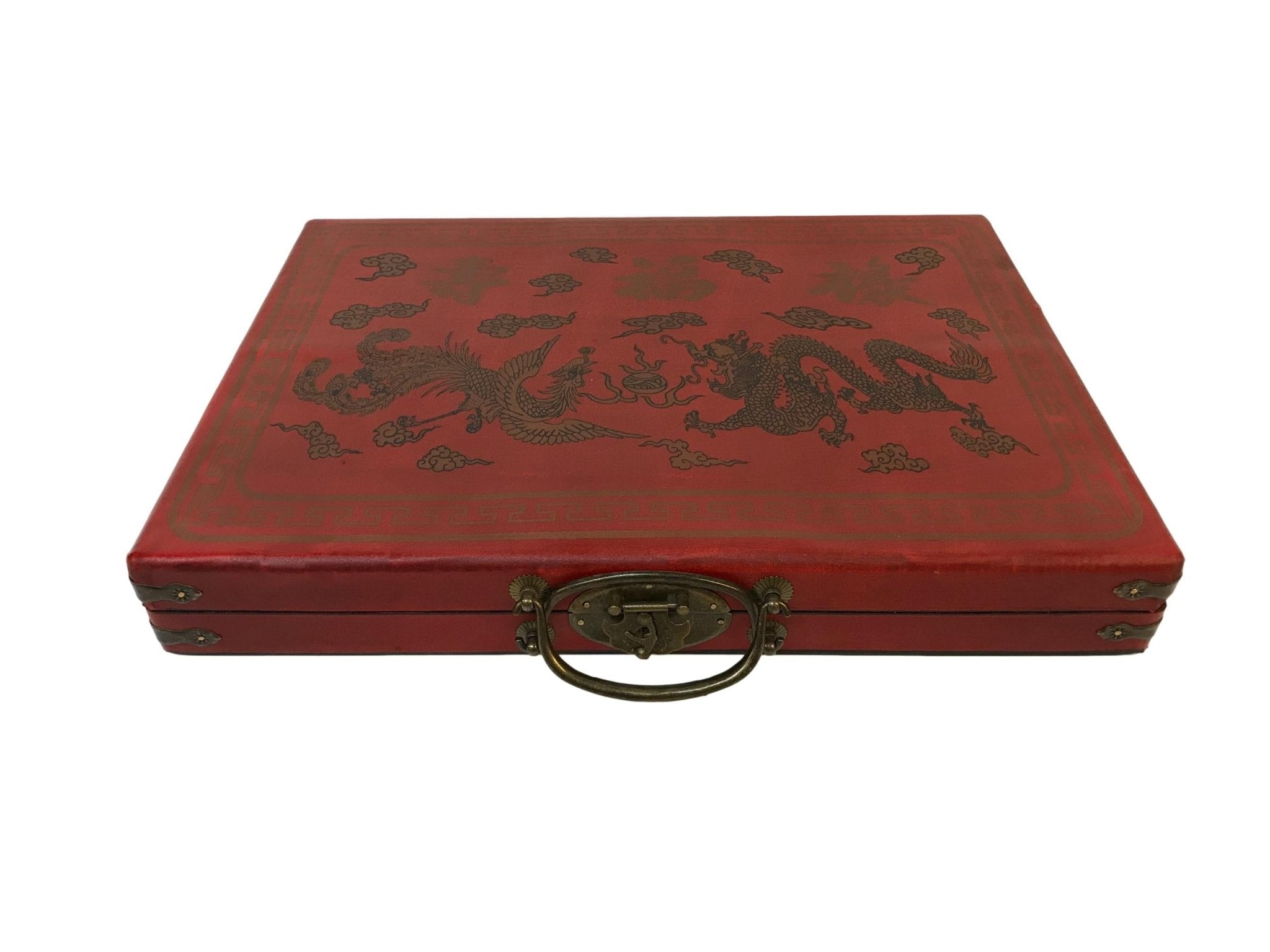 Mah - Jong - Coffret chinois - XXL - jeu traditionnel jeu de mah - jong - Rouge et Noir