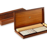 Mah - jong - Coffret noyer luxe - Tuiles résine - DN - jeu traditionnel jeu de mah - jong cadeau bel objet - Rouge et Noir