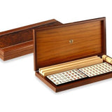 Mah - jong - Coffret noyer luxe - Tuiles résine - DN - jeu traditionnel jeu de mah - jong cadeau bel objet - Rouge et Noir