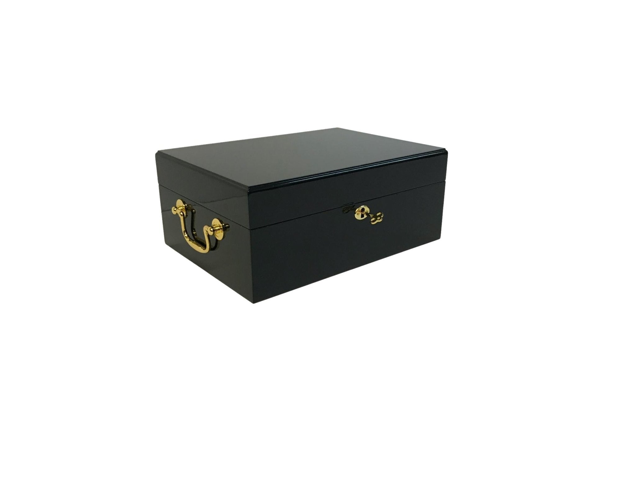 Mallette bois laqué noir vide - 500 jetons - accessoire de poker cadeau bel objet - Rouge et Noir