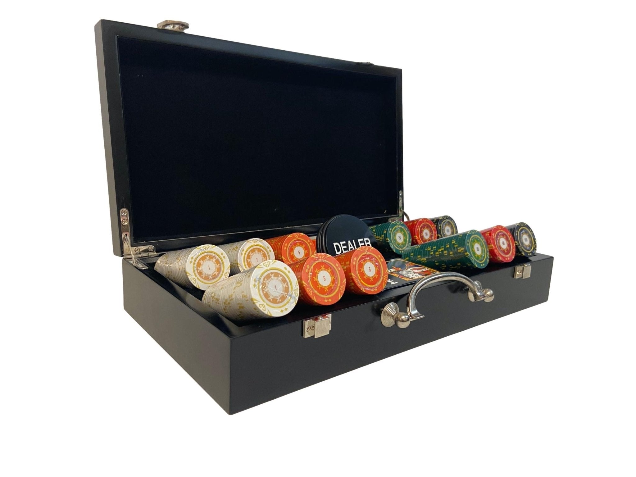 Mallette de 300 jetons - Bois - Sunshine - 14,5 gr - mallette de poker aluminium coffret de poker de luxe - Rouge et Noir