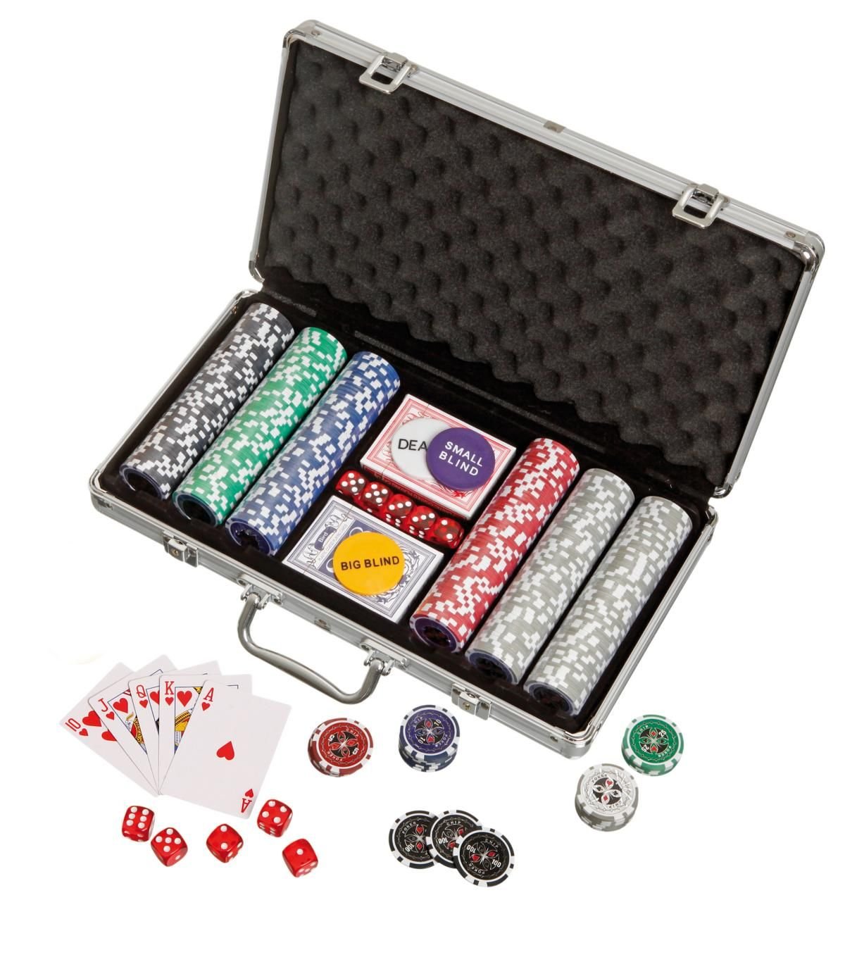 Mallette de 300 jetons - Lazer - 11,5 grammes - mallette de poker aluminium - Rouge et Noir