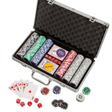 Mallette de 300 jetons - Lazer - 11,5 grammes - mallette de poker aluminium - Rouge et Noir