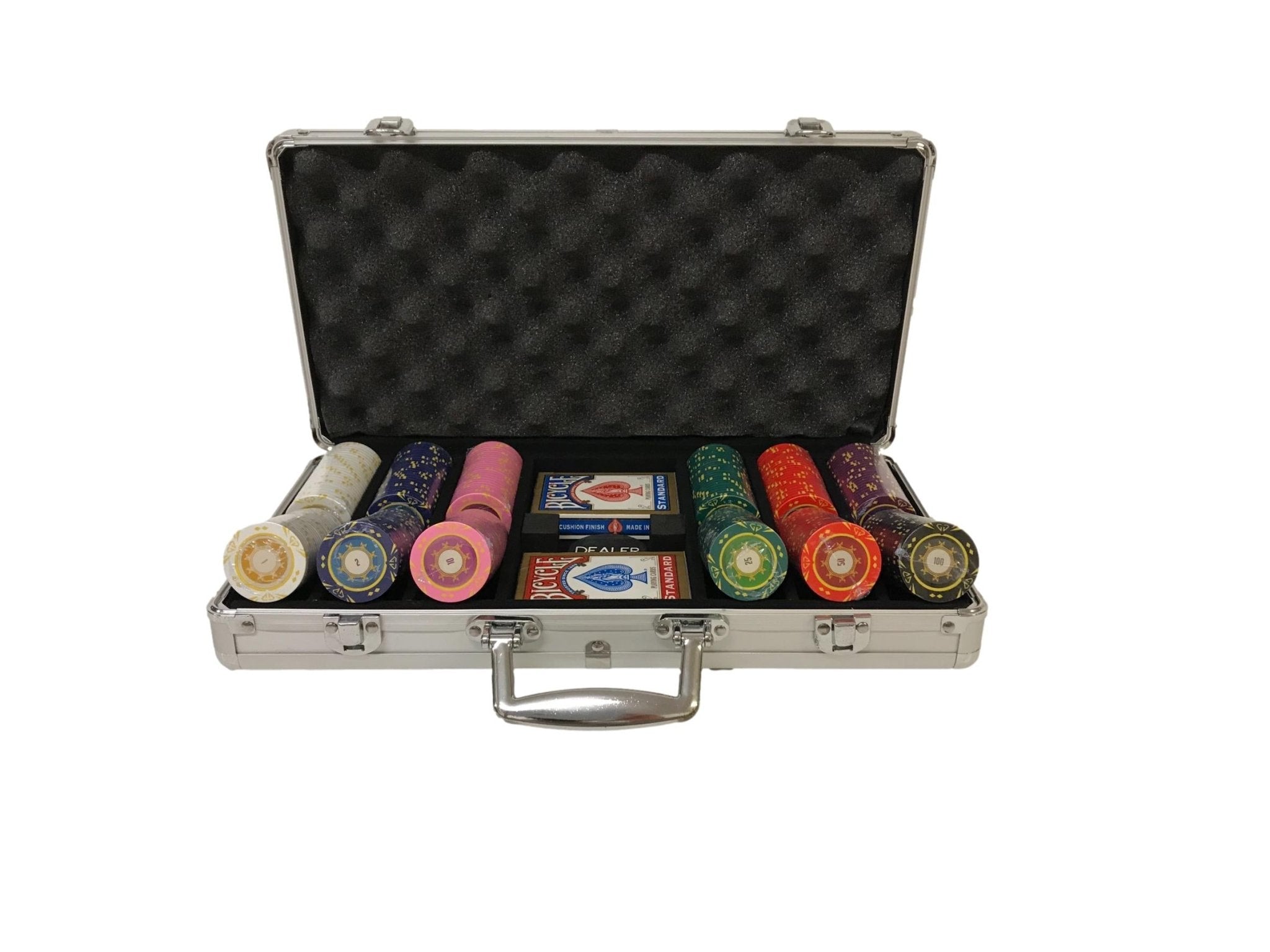 Mallette de 300 jetons - Sunshine - 14,5 gr - mallette de poker aluminium coffret de poker de luxe - Rouge et Noir