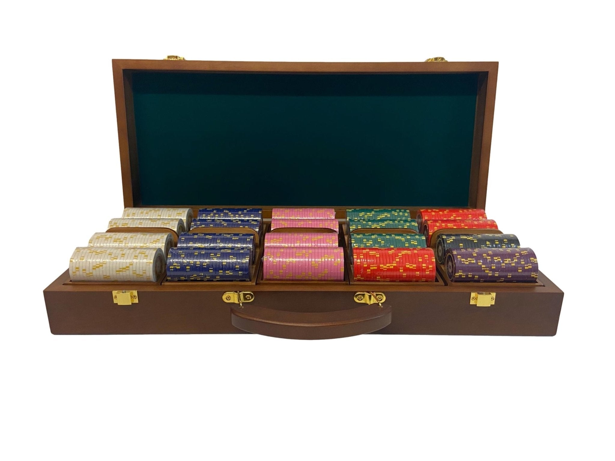 Mallette de 500 jetons - Bois avec racks - Sunshine - 14,5 gr - mallette de poker en aluminium coffret de poker de luxe cadeau bel objet - Rouge et Noir