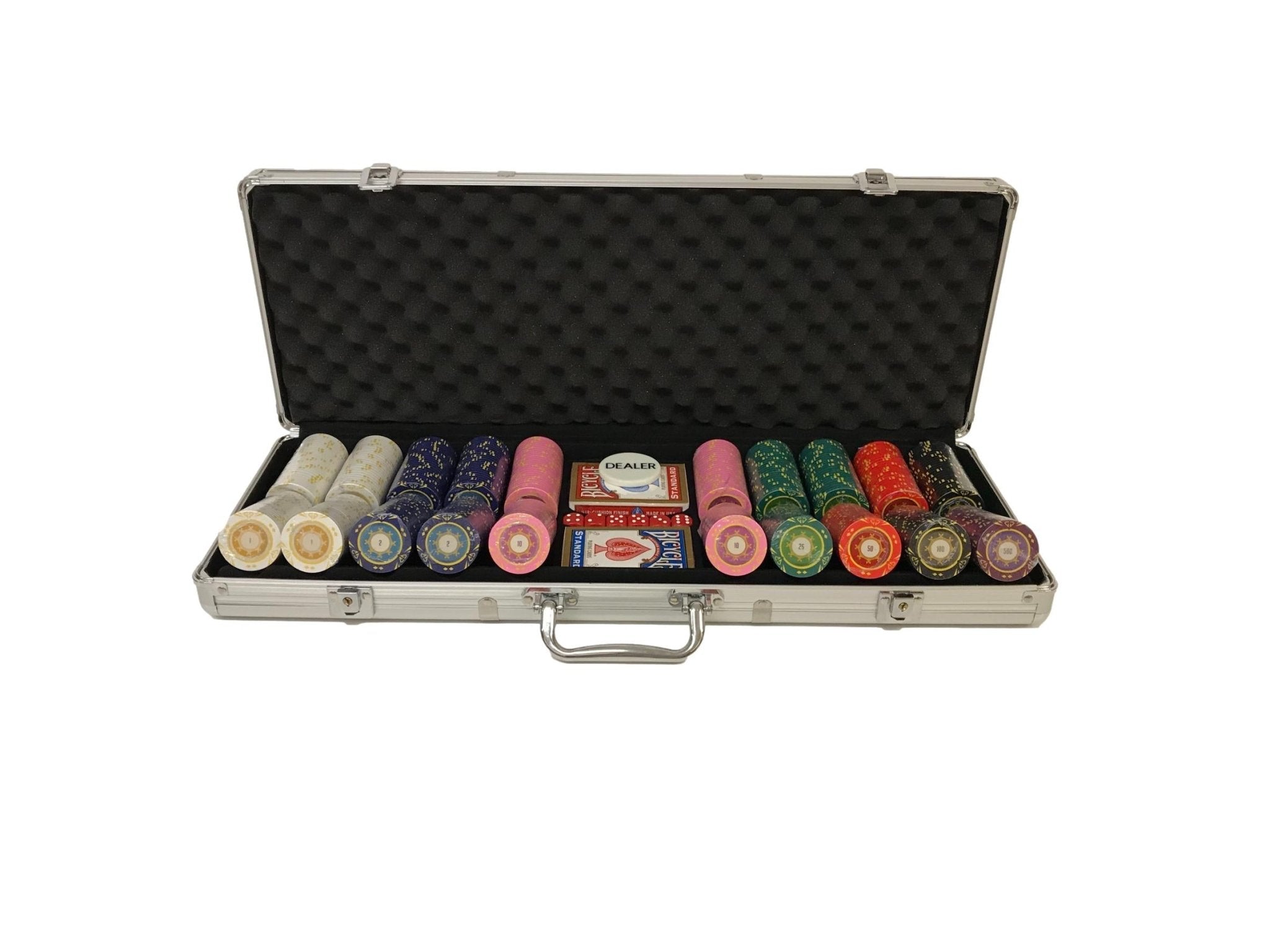 Mallette de 500 jetons - Sunshine - 14,5 gr - mallette de poker aluminium coffret de poker de luxe - Rouge et Noir