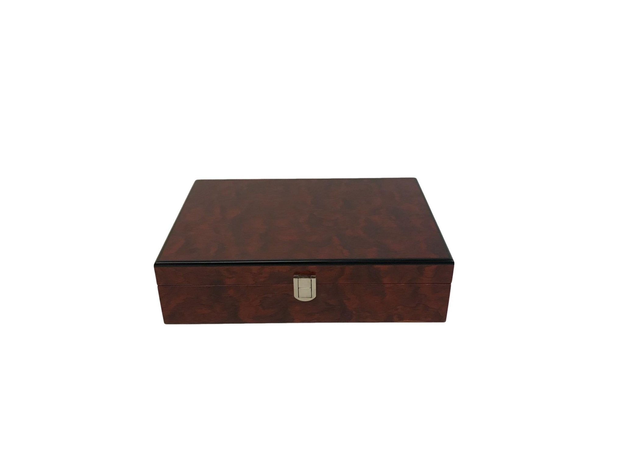 Mallette de poker en bois - Bubinga - accessoire de poker - Rouge et Noir