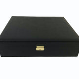 Mallette de poker en cuir grainé - Noir - coffret de poker de luxe - Rouge et Noir