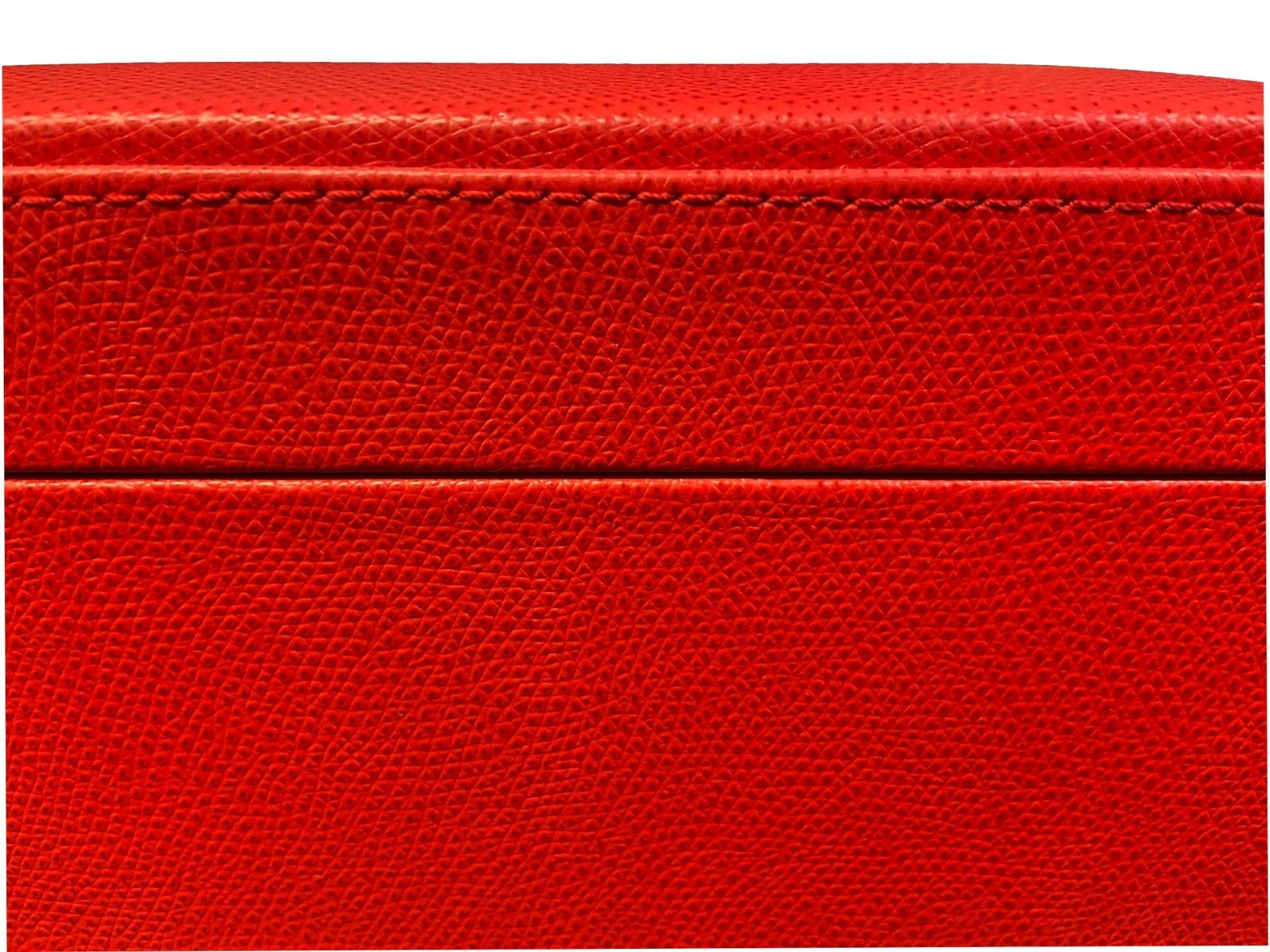 Mallette de poker en cuir grainé - Rouge - coffret de poker de luxe - Rouge et Noir