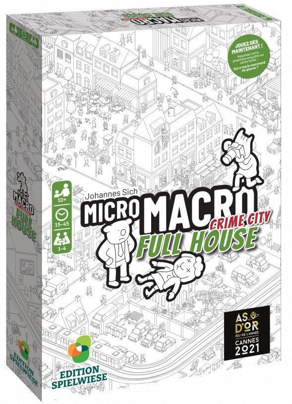 Micro Macro - Crime city - Full house - Jeu de plateau de stratégie coopératif - Rouge et Noir