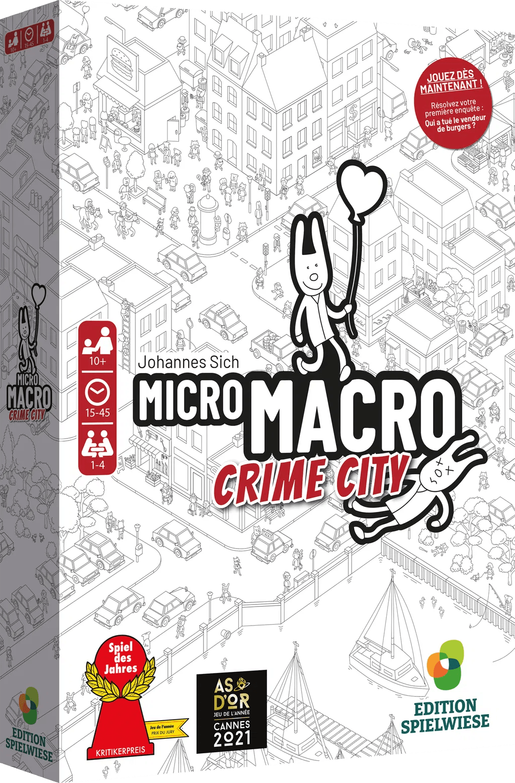 Micro Macro - Crime city - Jeu de plateau de stratégie coopératif - Rouge et Noir