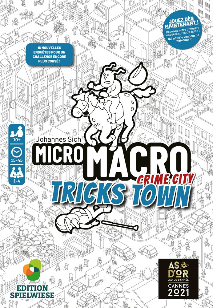 Micro Macro - Crime city - Tricks town - Jeu de plateau de stratégie coopératif - Rouge et Noir