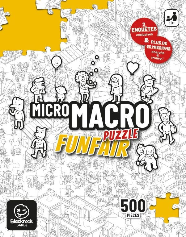 Micro Macro - Puzzle - Funfair - Jeu de plateau de stratégie coopératif - Rouge et Noir