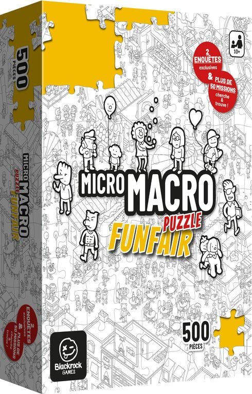 Micro Macro - Puzzle - Funfair - Jeu de plateau de stratégie coopératif - Rouge et Noir